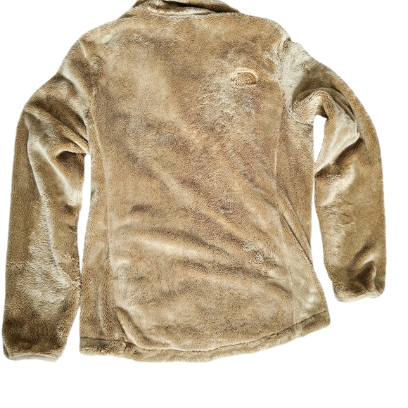 The North Face Fleece Jacket full zip gold size Small fuzzy cozy deep pile - Picture 2 of 11